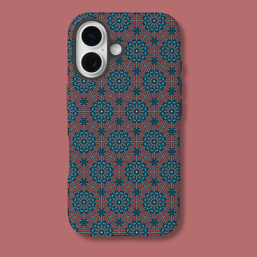 Oud Mozaïek Geometrisch Bloemenpatroon Case-Mate iPhone Case