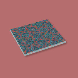 Oud Mozaïek Geometrisch Bloemenpatroon Glazen Onderzetter