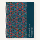 Oud Mozaïek Geometrisch Bloemenpatroon Notitieboek (Voorkant)