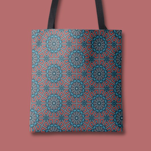 Oud Mozaïek Geometrisch Bloemenpatroon Tote Bag