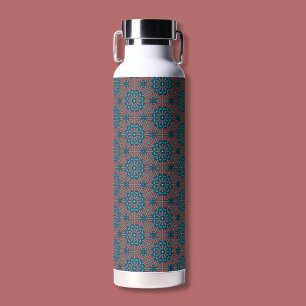 Oud Mozaïek Geometrisch Bloemenpatroon Waterfles