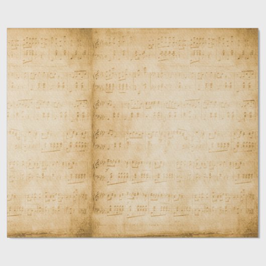  oud muziekblad cadeaupapier (Vlak)