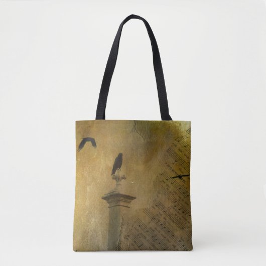 Oud muziekpapier - Crow Art Tote Bag (Voorkant)
