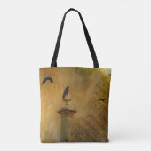 Oud muziekpapier - Crow Art Tote Bag (Achterkant)