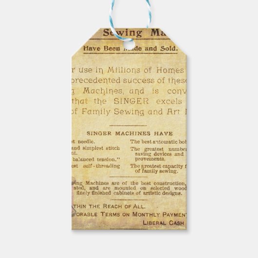 Oud Naaiwerk Scrapboek Cadeaulabel (Voorkant)