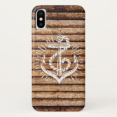 Oud Nautisch Ankerhout Case-Mate iPhone Case (Achterkant)