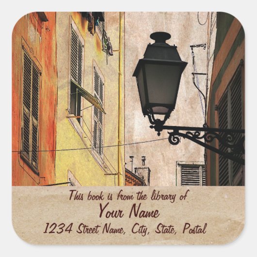 Oud Nice bibliotheek sticker bord (Voorkant)