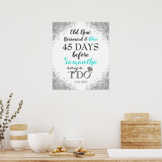 Oud nieuw geleend en blauw poster (Keuken)