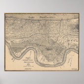 Oud nieuw Orleans MAp Poster (Voorkant)