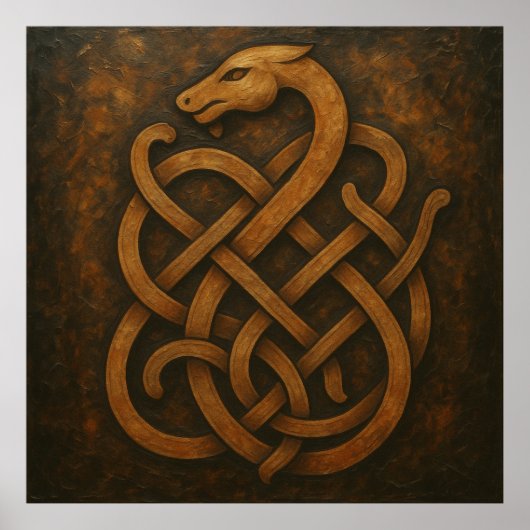Oud Noors Serpentknoop Symbool Poster (Voorkant)