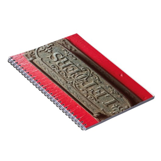 Oud  Notitieboek met rode portaal voor e-mail (Rechterzijde)