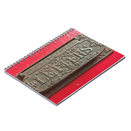 Oud  Notitieboek met rode portaal voor e-mail (Linkerzijde)