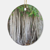 Oud oeroud ficus tree roots background afbeelding keramisch ornament (Links)