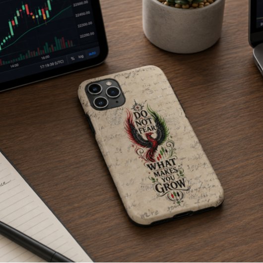 Oud ontwerp van de letter Phoenix: Wees niet bang Case-Mate iPhone Case