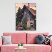 Oud Oostenrijks huis Canvas Afdruk (Insitu (Woonkamer))