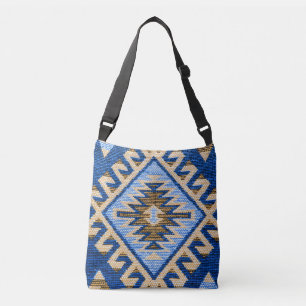 Oud Oosters Blauw Turkse Perzische Kilim Tapijt Crossbody Tas