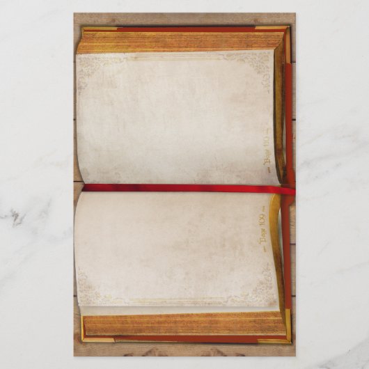 Oud open boek briefpapier (Voorkant)