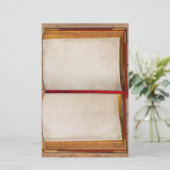 Oud open boek briefpapier (Staand voorkant)
