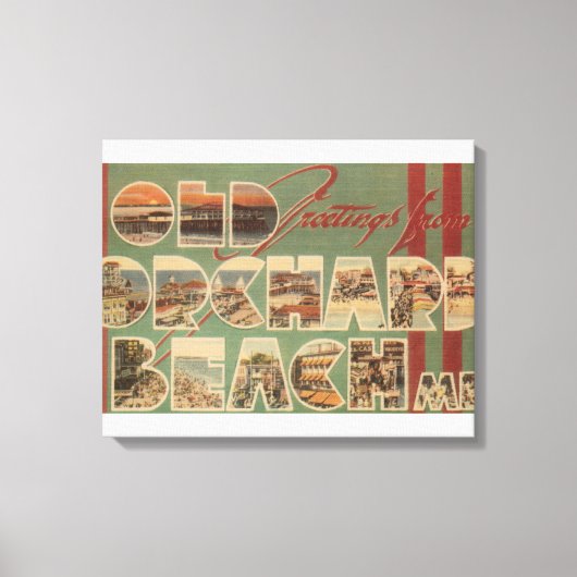 Oud orchard Beach, Maine - Grote Letter-scènes Canvas Afdruk (Voorkant)