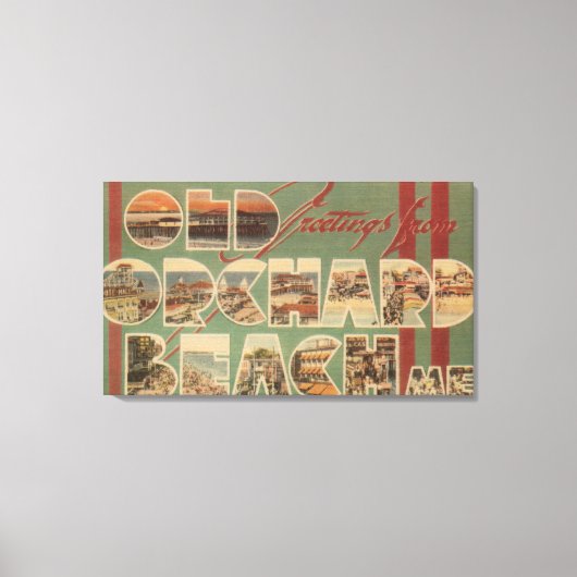 Oud orchard Beach, Maine - Grote Letter-scènes Canvas Afdruk (Voorkant)