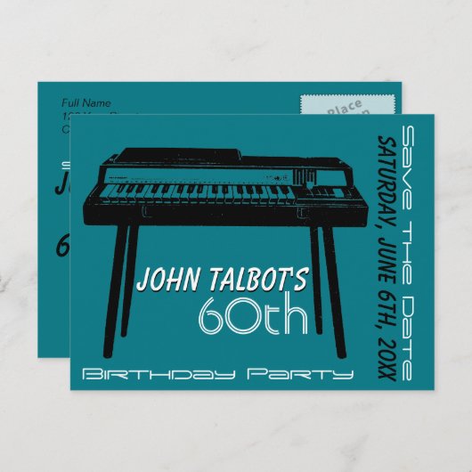 Oud Orgel 60ste verjaardagsfeest Save the Date Aankondigingskaart (Voorkant / Achterkant)