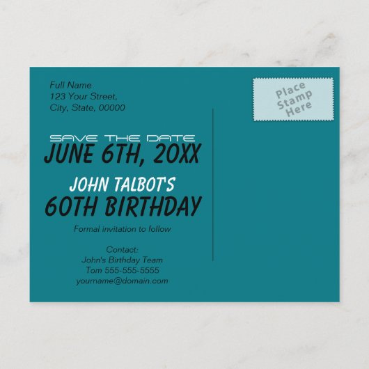 Oud Orgel 60ste verjaardagsfeest Save the Date Aankondigingskaart (Achterkant)