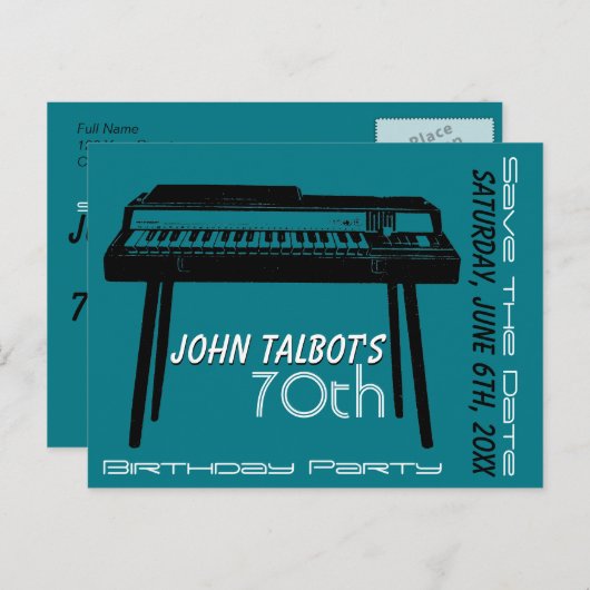 Oud Orgel 70ste verjaardagsfeest Save the Date Aankondigingskaart (Voorkant / Achterkant)