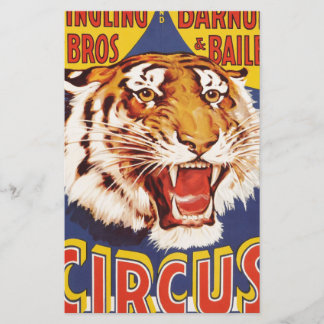 Oud origineel  tijgercircus poster 1900 briefpapier