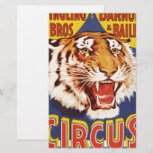 Oud origineel tijgercircus poster 1900 briefpapier (Voorkant / Achterkant)