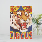 Oud origineel tijgercircus poster 1900 briefpapier (Staand voorkant)