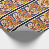 Oud origineel  tijgercircus poster 1900 cadeaupapier (Hoek)