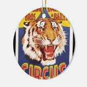 Oud origineel tijgercircus poster 1900 keramisch ornament (Links)