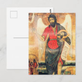 Oud-orthodoxe icoon van John de Baptist Briefkaart (Voorkant / Achterkant)