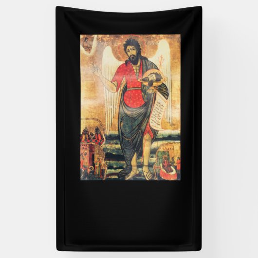 Oud-orthodoxe icoon van John de Baptist Spandoek (Verticaal)