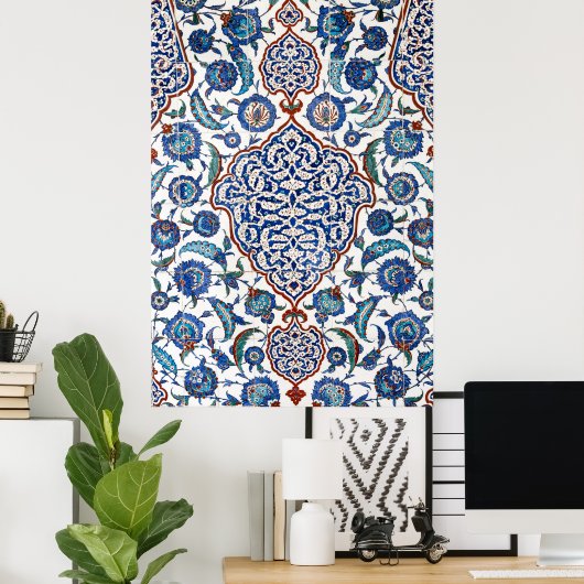 Oud-Ottomaans bloemmotief Iznik Poster (Thuiskantoor)