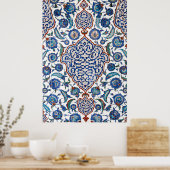Oud-Ottomaans bloemmotief Iznik Poster (Keuken)