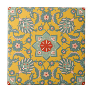 Oud Ottomaans Bloempatroon Tegeltje