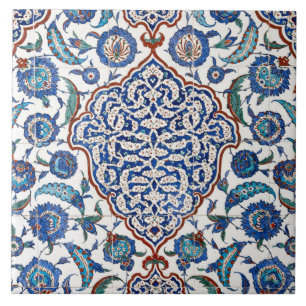Oud-Ottomaanse bloemmotieven in Iznik-stijl Tegeltje