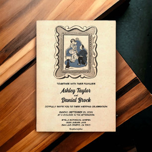  oud ouderlijk voorstel Rustic Retro Wedding Kaart