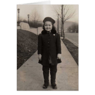 Oud ouderwets meisje klaar voor school