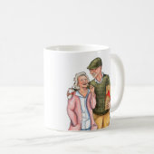 Oud Paar full color Jubileum Linkshandig Koffiemok (Voorkant rechts)