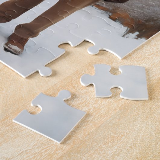 Oud paar in de sneeuw legpuzzel (Zijkant)