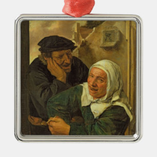 Oud paar metalen ornament