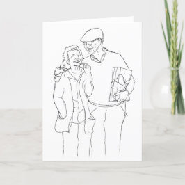 Oud paar originele kunst Jubileum Feestdagen Kaart