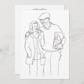 Oud paar originele kunst Jubileum Feestdagenkaart (Voorkant / Achterkant)