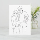 Oud paar originele kunst Jubileum Feestdagenkaart (Staand voorkant)