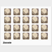 Oud Paars Boom Kasteel Dorps Huwelijk Vierkante Sticker (Vel)