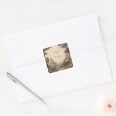 Oud Paars Boom Kasteel Dorps Huwelijk Vierkante Sticker (Envelop)