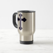 Oud paars christelijk kruis reisbeker (Voorkant links)