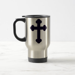 Oud paars christelijk kruis reisbeker